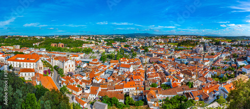 Aerial view of cityscape and cathedral of Leiria, Portugal photo