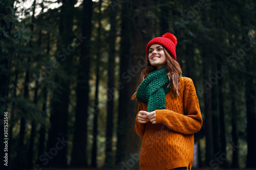 portrait of young woman in winter park