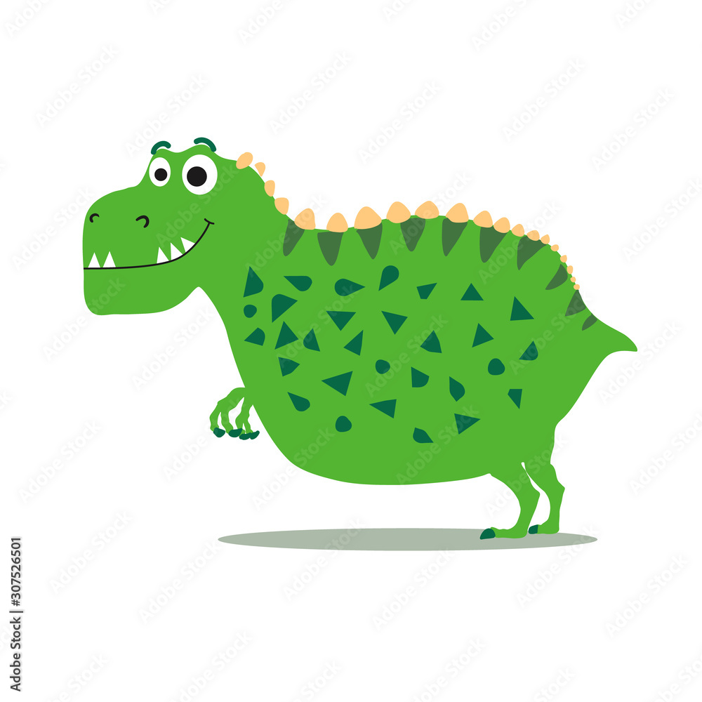 Fototapeta premium Cute dinosaur cartoon drawn for tee print. Vector