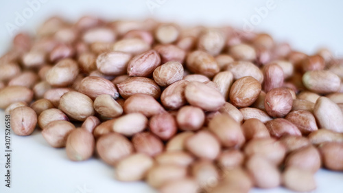 Peanuts or groundnut on white background.