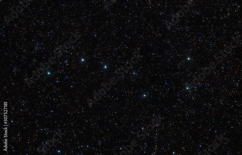 Big Dipper in the constellation of Ursa Major in the sky full of stars