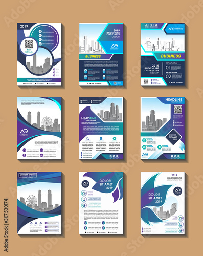 Corporate flyer, layout template. with elements and placeholder for picture.