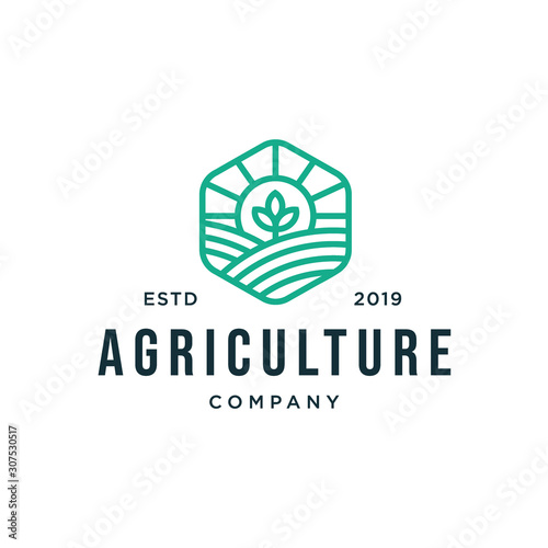 Farm land logo designs concept, Agriculture logo template
