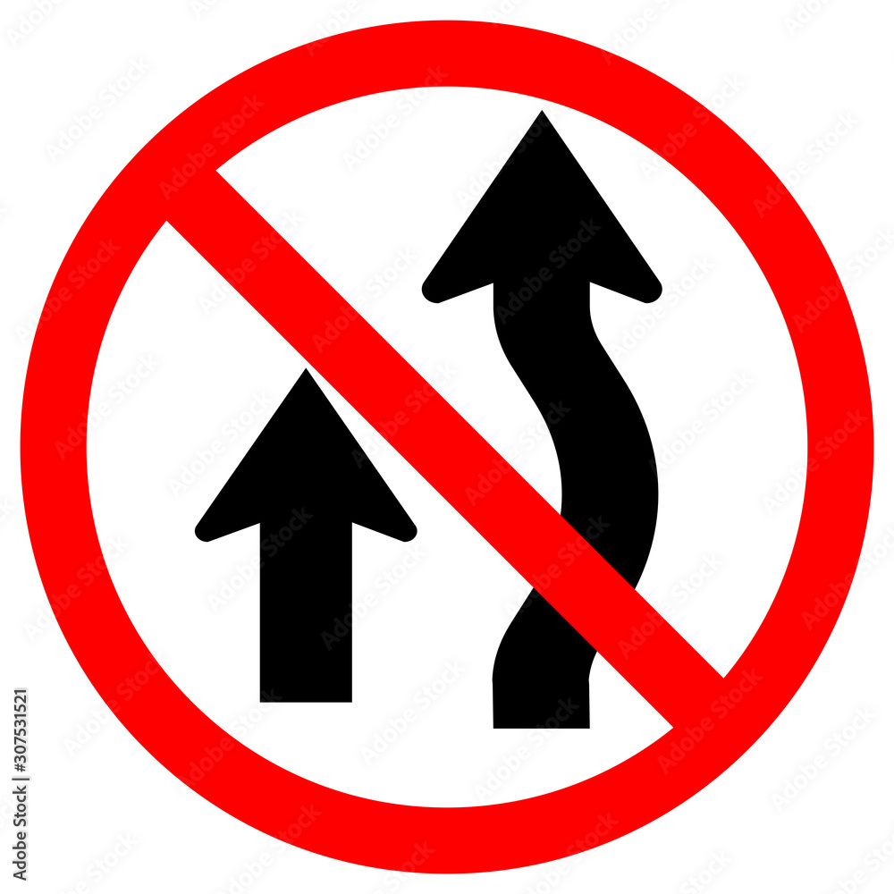 Prohibited Overtaking Traffic Sign,Vector Illustration, Isolate On White Background Label. EPS10