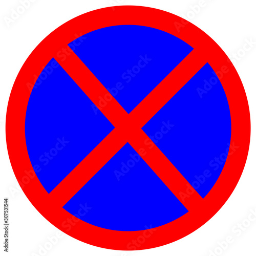 No Stopping Or Parking Traffic Sign, ,Vector Illustration, Isolate On White Background Label. EPS10