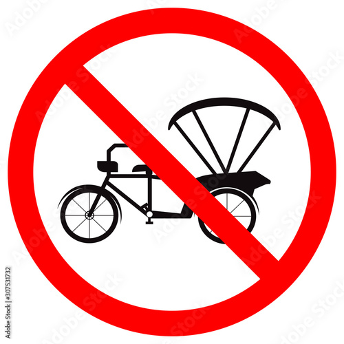 Prohibit Bicycle Or Tricycle Symbols Sign,Vector Illustration, Isolate On White Background, Label. EPS10