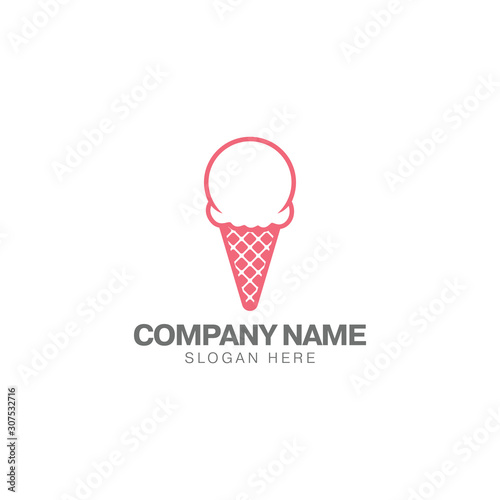 Delicious ice cream logo design template, ice cream icon vector	
