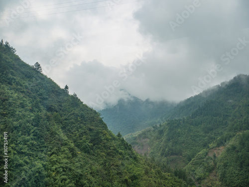 Beautiful View on the Highway road from zhangjiajie city to fenghuang County in Hunan province china