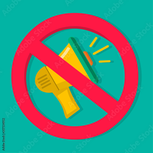 no sound warning symbol isolated vector illustration