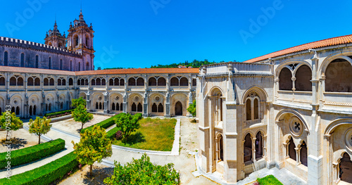 Cloister of Silence at Alcobaca monastery in Portugal photo