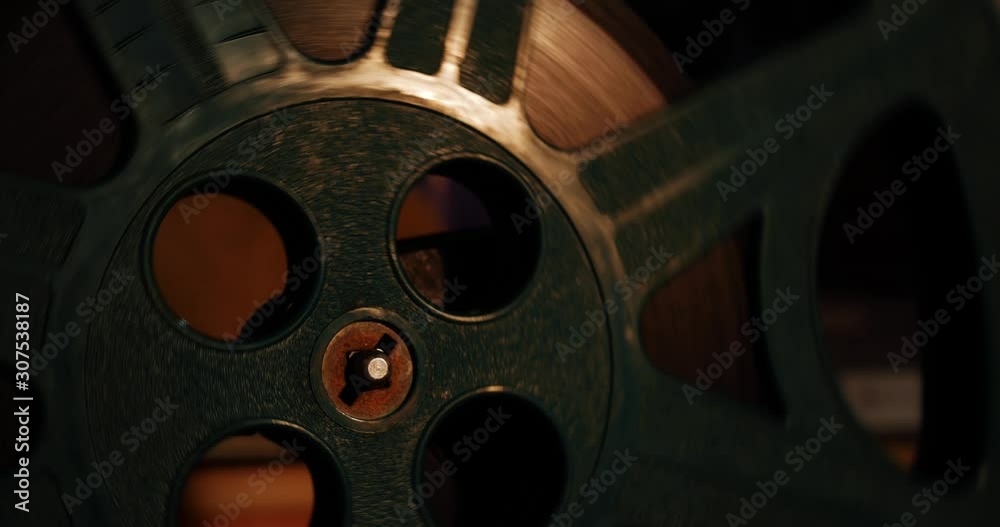 Old 16mm film reel running