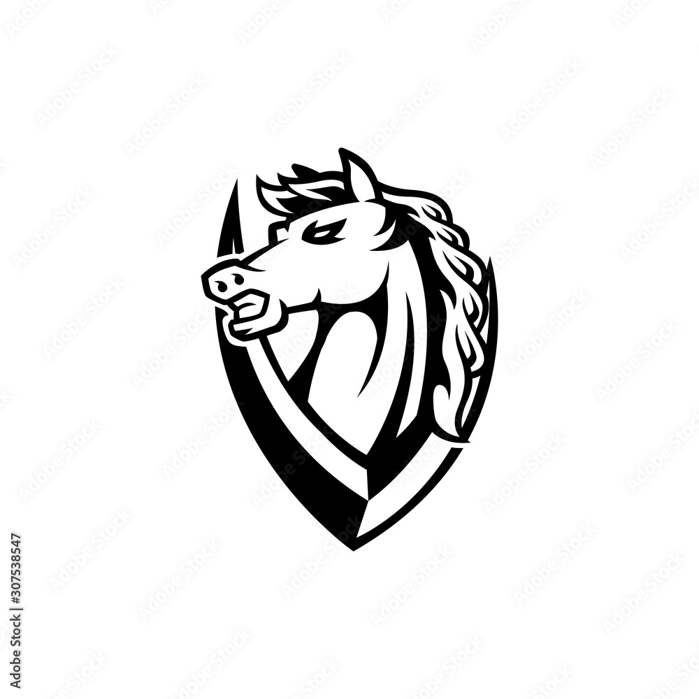 Horse head logo black and white Horse head logo black and white
