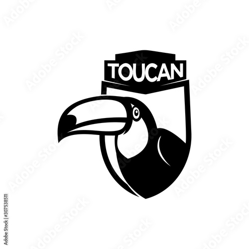 Toucan head logo black and white