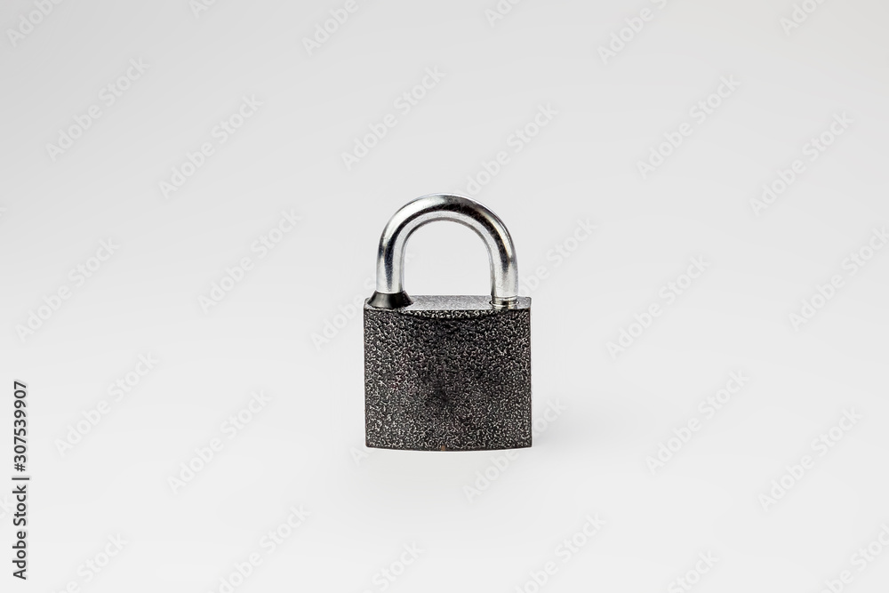 The closed padlock on a light background isolate The closed padlock on a light background isolate