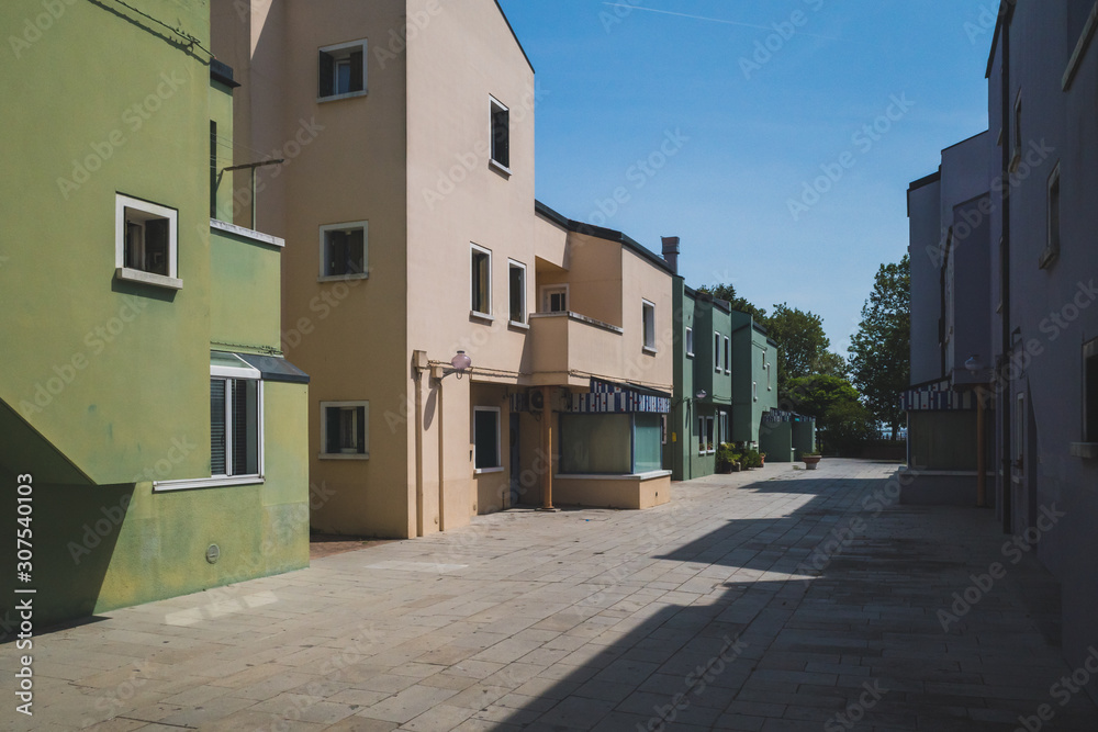 Fototapeta premium Colourful houses on island of Mazzorbo, close to Burano, Venice, Italy