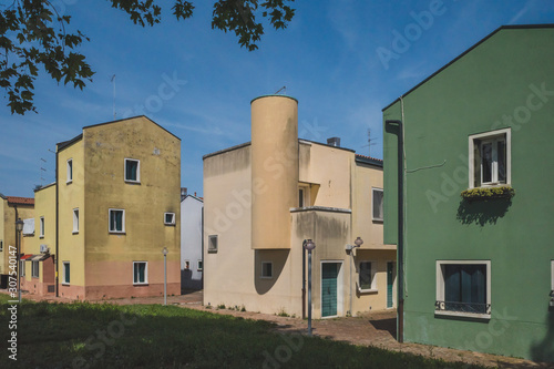 Colourful houses on island of Mazzorbo, close to Burano, Venice, Italy photo