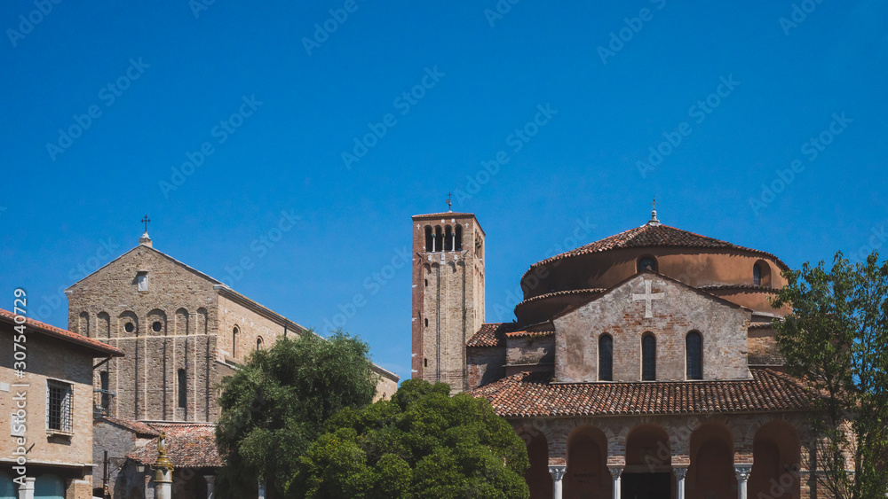 Church of Santa Fosca and Cathedral of Santa Maria Assunta on island of Torcello, Venice, Italy