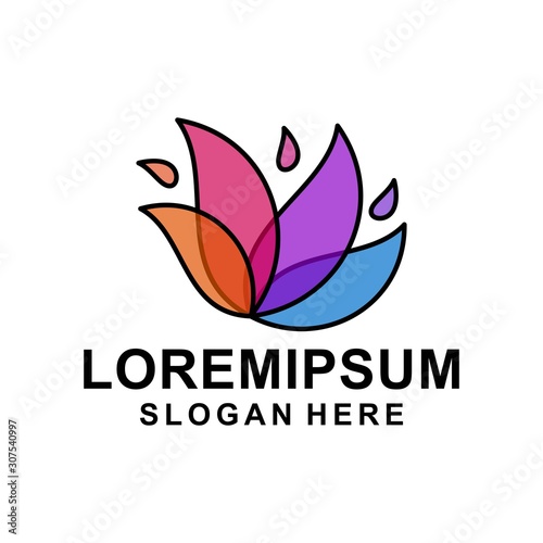 Fototapeta Naklejka Na Ścianę i Meble -  colorful leaf logo design vector