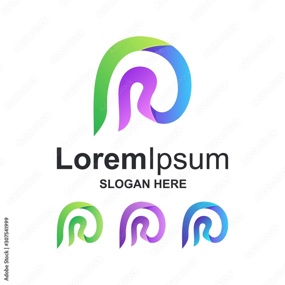 Fototapeta premium colorful letter r logo design vector