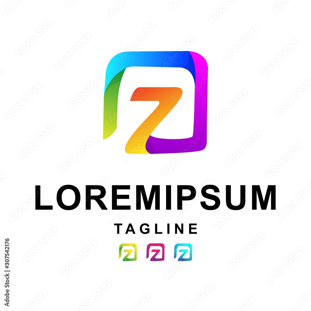 colorful letter z logo design vector