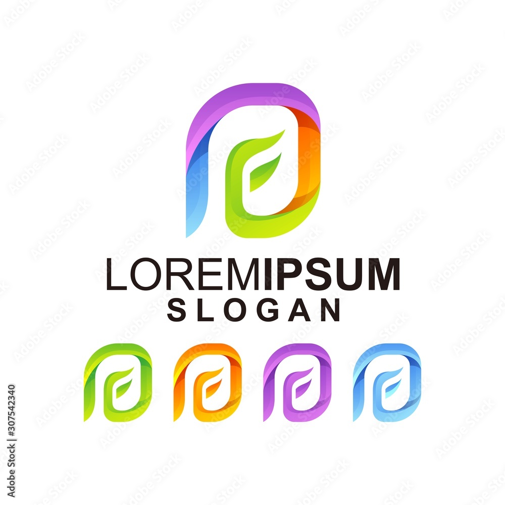 Fototapeta premium colorful letter f logo design vector