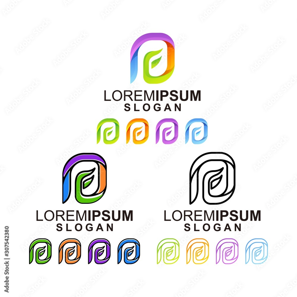 colorful letter f logo design vector bundle