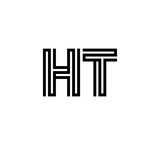 Initial two letter black line shape logo vector HT