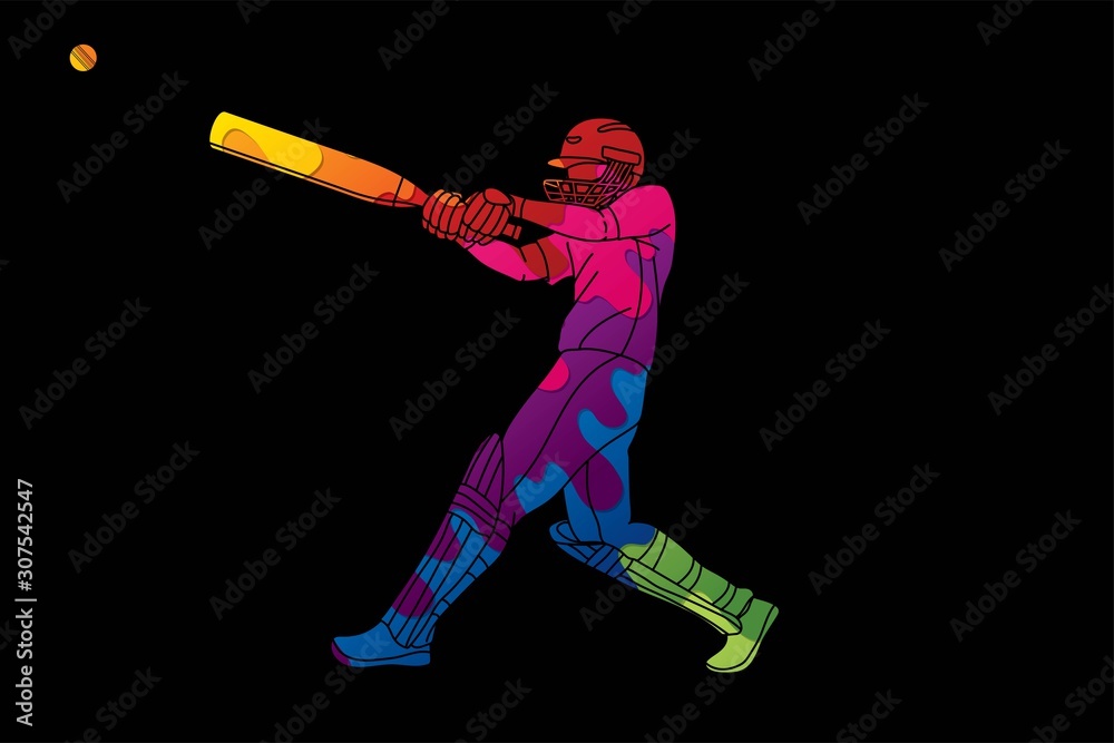 Cricket player action cartoon sport graphic vector. Cricket player action cartoon sport graphic vector.