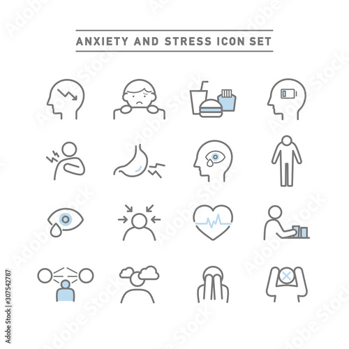 ANXIETY AND STRESS ICON SET