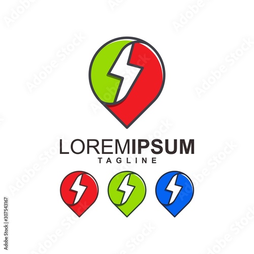 Free Download colorful point with flash logo design - GFXLoad