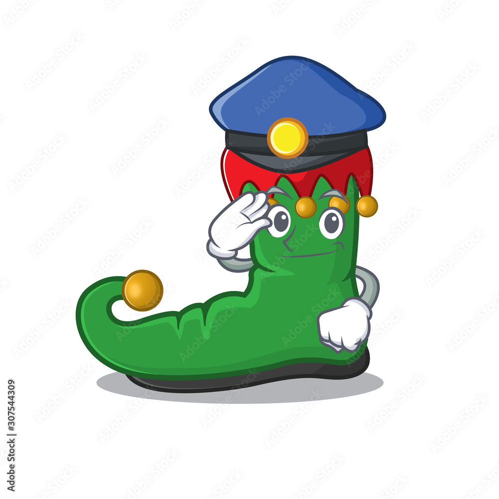 Elf shoes Cartoon character dressed as a Police officer Stock Vector |  Adobe Stock