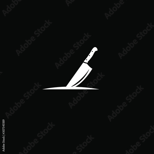 Fototapete butcher knife black logo icon design vector