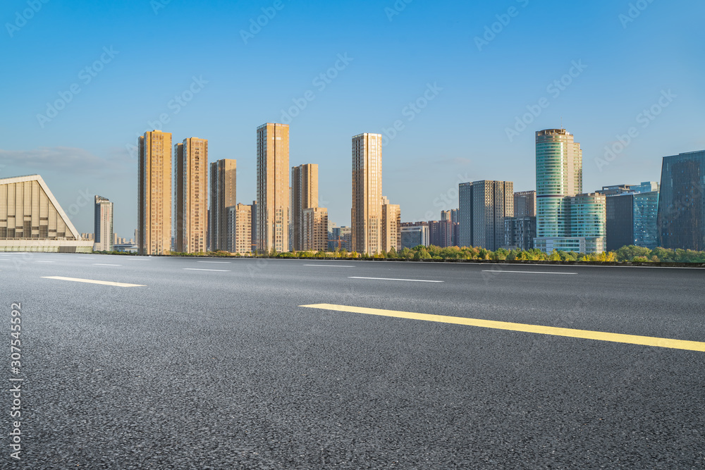 Urban modern architectural landscape and Street View Road Urban modern architectural landscape and Street View Road