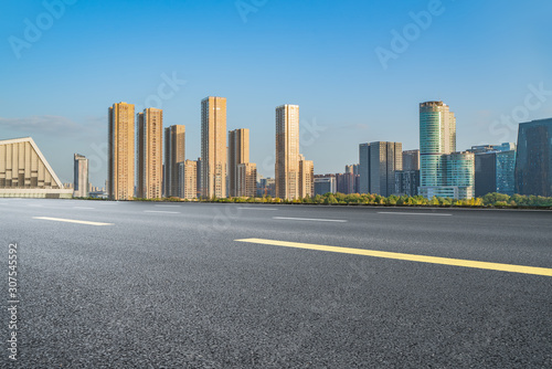 Urban modern architectural landscape and Street View Road