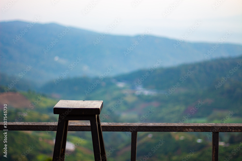 landscape in Chiang mai Thailand, Chairs on the terrace for observation