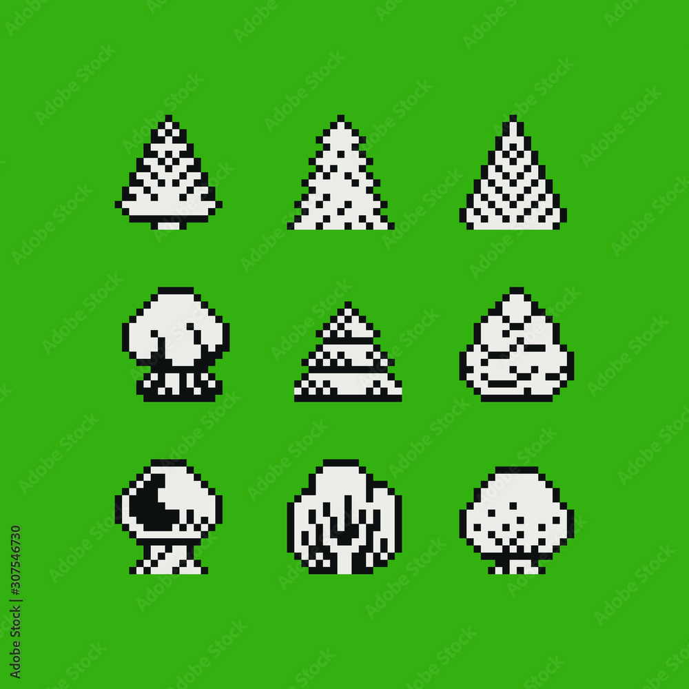 Small pixelart trees  Arte pixel, Arte de 8 bits, Diseño de