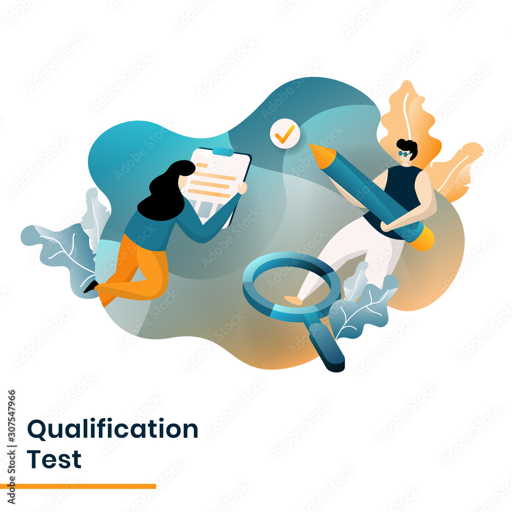 Landing Page Qualification Test vector illustration modern concept, can use for Headers of web pages, templates, UI, web, mobile app, posters, banners, flyers, posters. Landing Page Qualification Test vector illustration modern concept, can use for Headers of web pages, templates, UI, web, mobile app, posters, banners, flyers, posters.