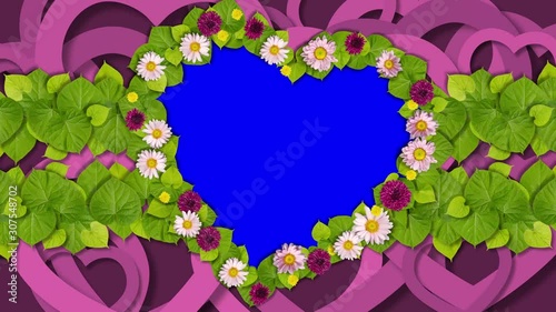 Heart sign frame with flowers