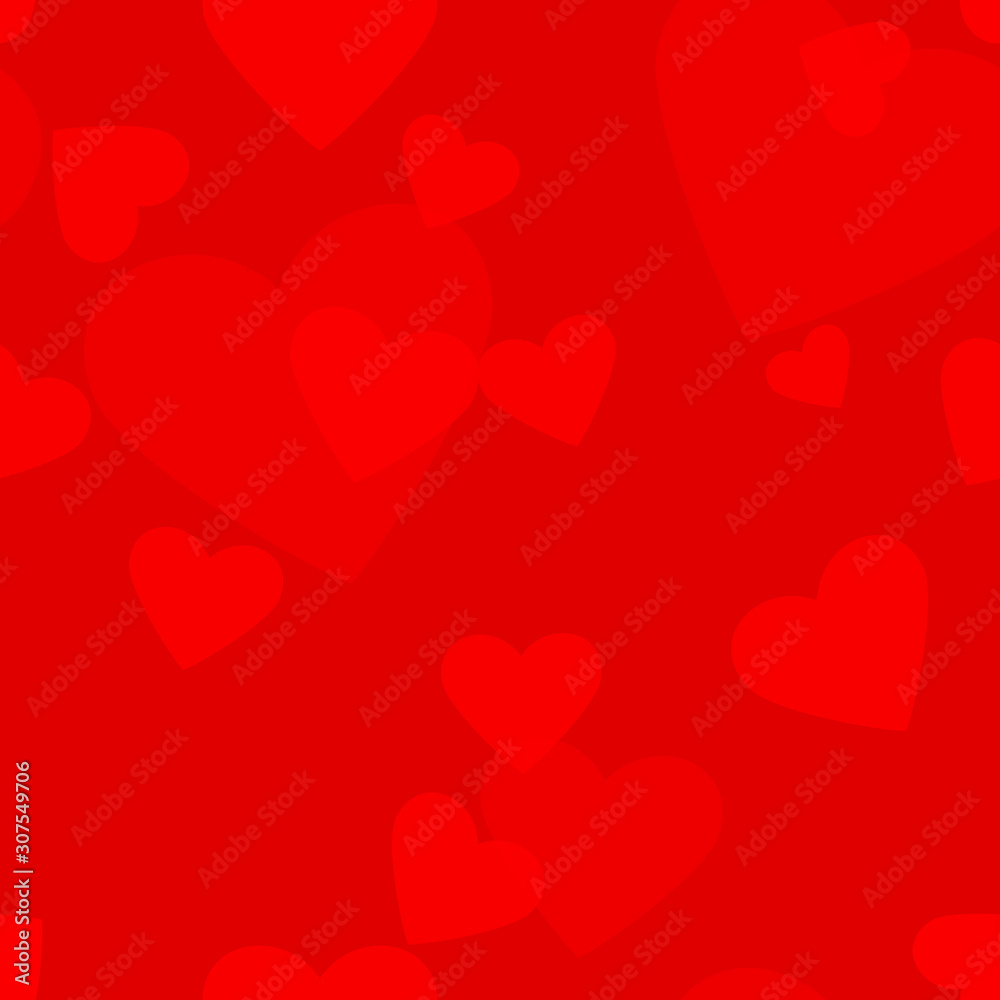 red hearts. vector seamless pattern. valentines repetitive background. textile paint. fabric swatch. wrapping paper. continuous print. design element for greeting card, ad, banner, invitation, flyer