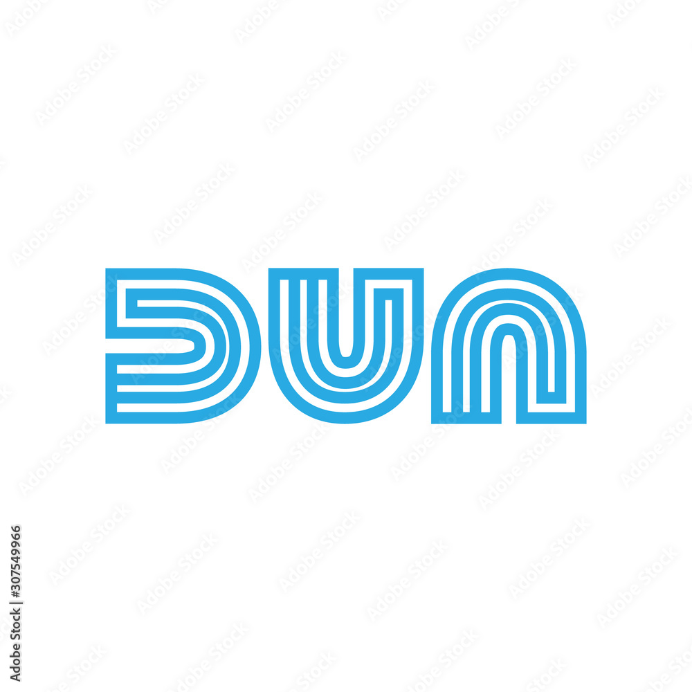 Initial line logo letter DUA for business company or brand product Initial line logo letter DUA for business company or brand product