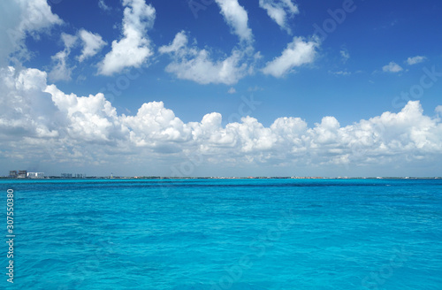landscape of colorful sea under Caribbean sunlight