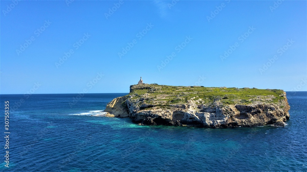 View to St. Pawl Island in Malta on a sunny and nice day.