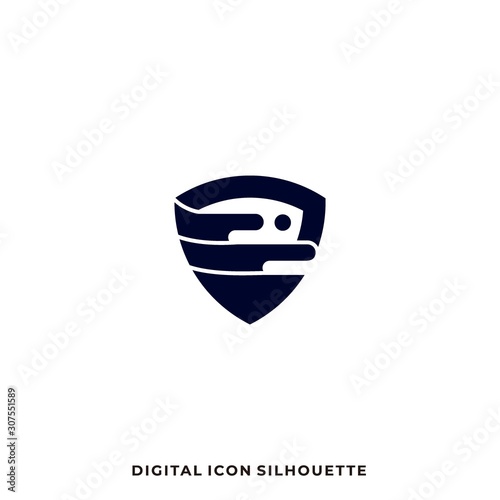 Free Download Shield Silhouette Illustration Vector Design Template - GFXLoad