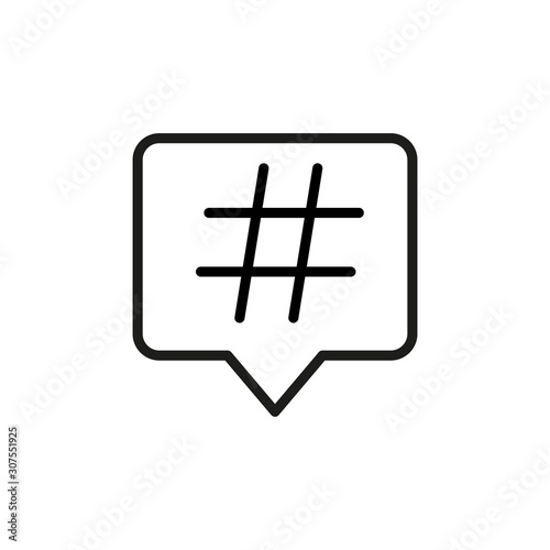 Simple hashtag line icon.