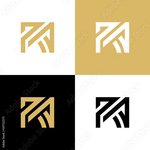 Initial RA letter logo design template elements, elegant logotype design - Vector