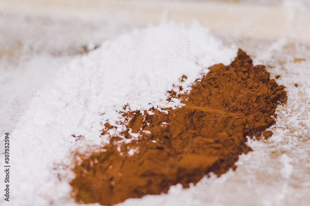 cocoa powder and powdered sugar cocoa powder and powdered sugar