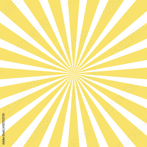 sun and rays on yellow background.