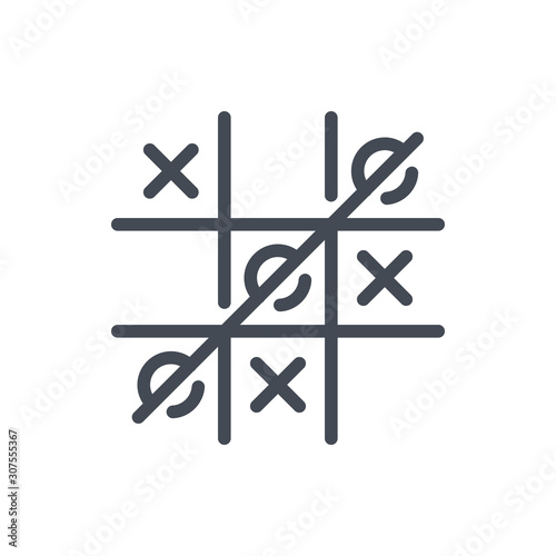 Tic tac toe line icon. Logical game vector outline sign.