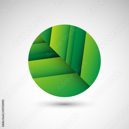 Zielone koło. Tekstura liścia. Logo wektor.