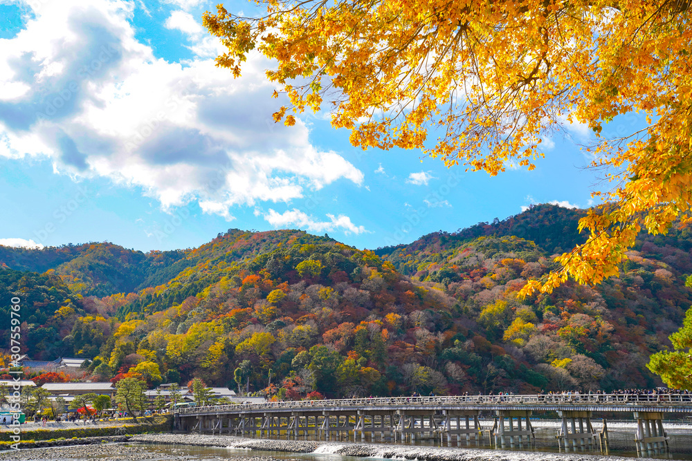 Obraz premium 京都嵐山の渡月橋